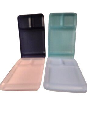 Tupperware Impressions Jewel tones Dining Tray Set of Four